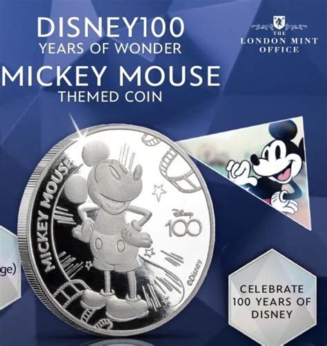 Disney 100 Mickey Mouse Limited Edition Themed Coin London Mint Brand