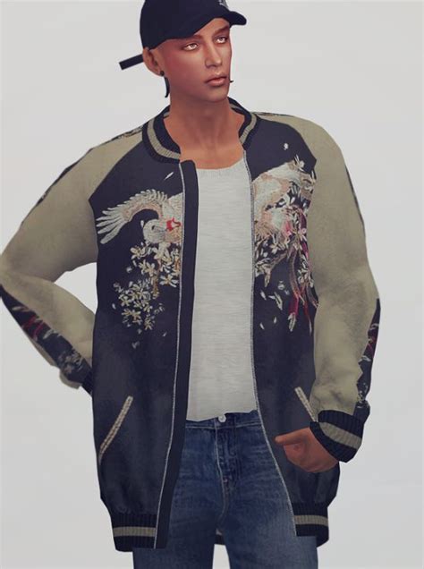 Kks Sims4 Kk Bomber Jacket 02 Clothes Top Categories Male T E My