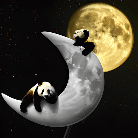 Panda On The Moon · Creative Fabrica