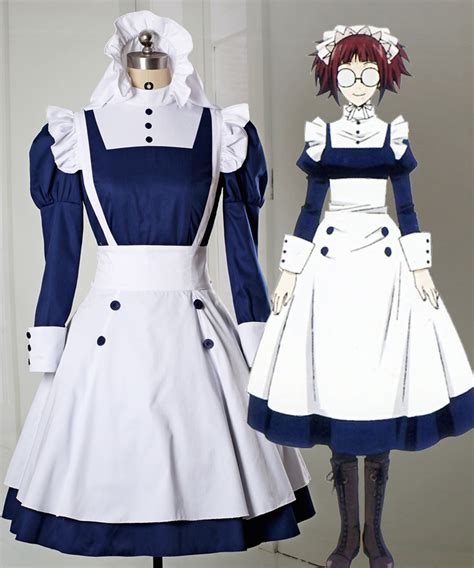 Black Butler Kuroshitsuji Cosplay Mey Rin Costume Maid Uniform
