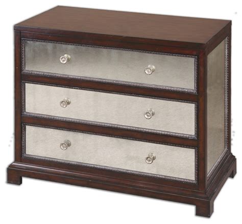 Jayne Mirrored Accent Chest Traditional Accent Chests And Cabinets