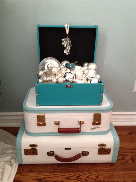 Pin By Casa Los Sueños On Christmas Decor Painted Suitcase Vintage