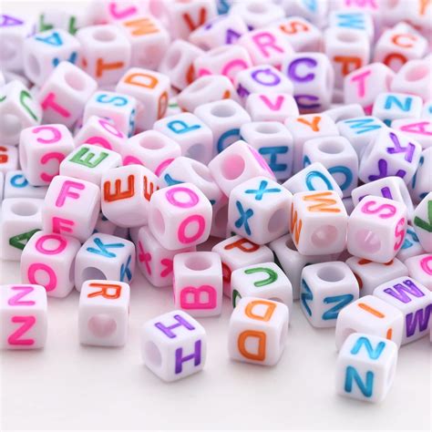 Amazon Tobeit Pcs Letter Beads Alphabet Letter A Z Beads Cube