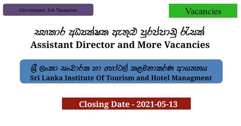 Assistant Director And More Vacancies Sri Lanka Institute Of Tourism