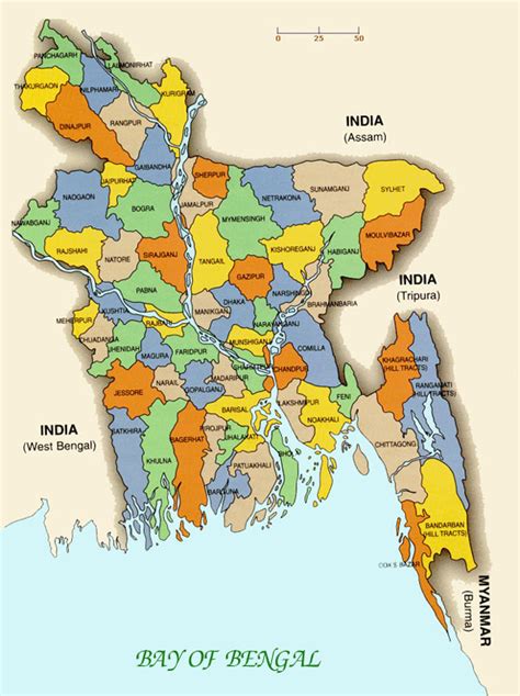 Bangladesh Geografiske Kort Over Bangladesh Klima Naturali