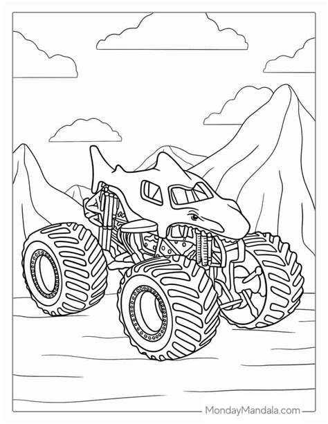 Free Coloring Pages To Print Monster Trucks