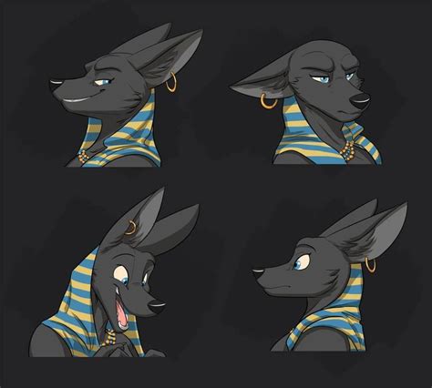 commission lady anubis s expression sheet by temiree on deviantart furry art furry oc