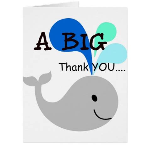 A Big Thank You Whale Card Zazzle