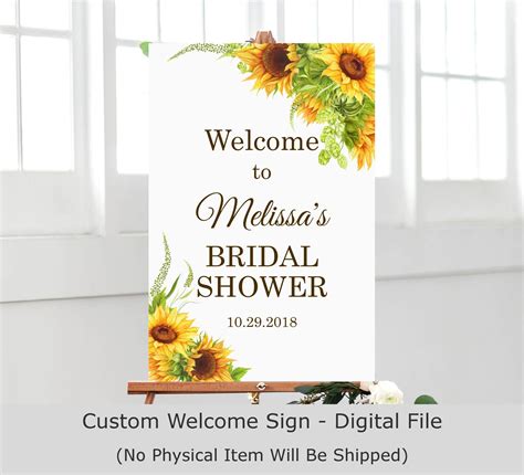 Sunflower Bridal Shower Welcome Sign Printable Bohemian Rustic | Etsy | Bridal shower welcome ...