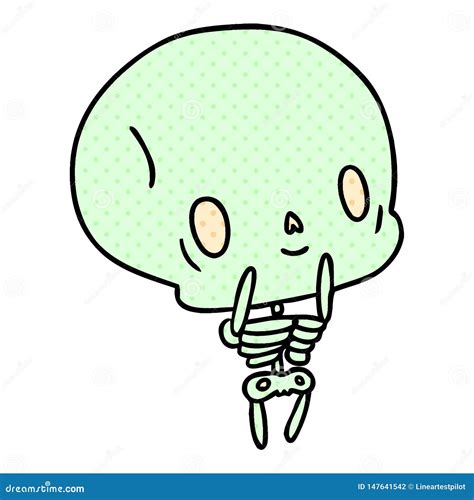 Cartoon Kawaii Cute Dead Skeleton Stock Vector Illustration Of Halloween Kawaii 147641542