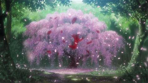 Sakura Tree Paysage Manga Peinture Paysage Dessin Animé Kawaii