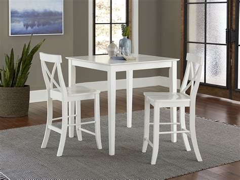 36 Square Counter Height Dining Table With 2 X Back Stools White 3