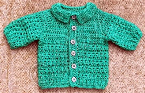 Ag Handmades Lightweight Boys Buttoned Cardigan Crochet Baby