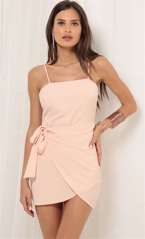 The wrap dress has evolved during the years. Party dresses > Double Tie Wrap Dress In Blush