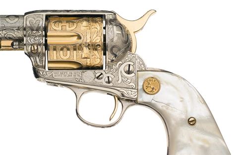 Cole Agee Style Custom Engraved Colt Single Action Revolver With Pearl