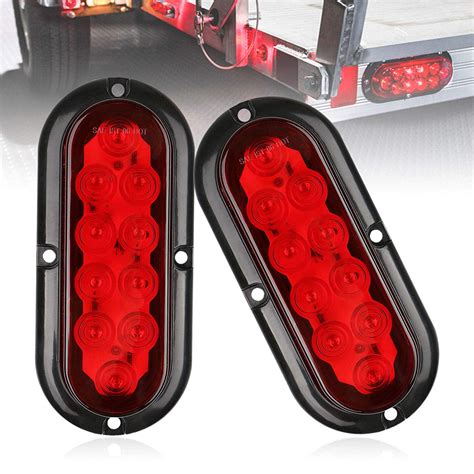 Exterior Accessories Lighting Partsam 2pcs 8 5 Oval Led Tail Lights 40led Red For Trailer Rv