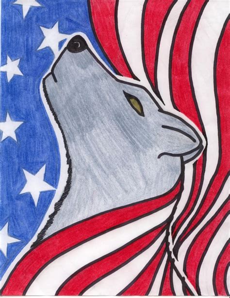 Patriotic Wolf By Dizzywillow On Deviantart