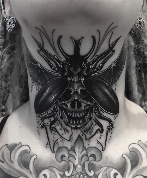 Throatunder Chin Skull Beetle From Last Week🖤 Body Tattoos