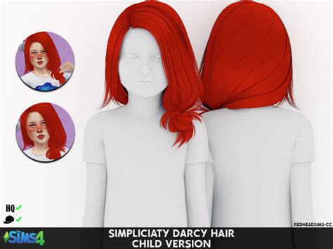 Simpliciaty Darcy Hair Toddler And Child Version Redheadsims Cc