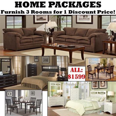 We can deliver it to your doorstep in the city for free. Home Packages, with 3 rooms of furniture for 1 discount ...