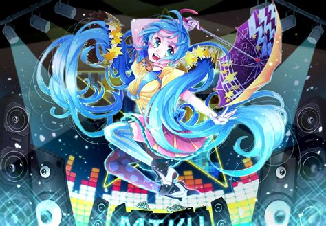 Wallpaper Illustration Long Hair Anime Girls Blue Hair Vocaloid Hatsune Miku Twintails
