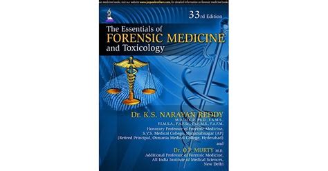 The Essentials Of Forensic Medicine And Toxicology By Ks Narayan Reddy