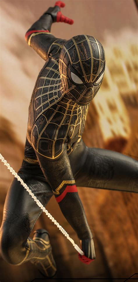 1176x2400 Spider Man Black And Gold Suit No Way Home Concept Art