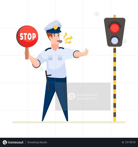 Premium Traffic Police Illustration Download In Png And Vector Format