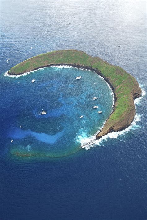 Aerial View Of Molokini Crater Photograph By Triggerfishsaul Pixels
