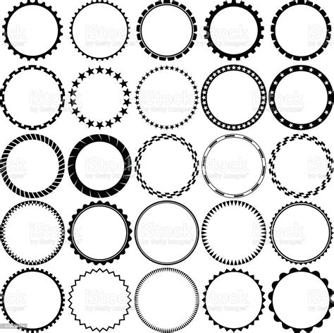 Collection Of Round Decorative Border Frames With Clear Background