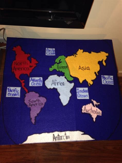 This Is A Geography Work Job For Kindergarten It Is A Felt World Map