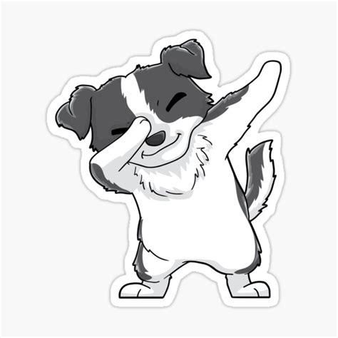 Border Collie Dog Kawaii Dabbing Sticker For Sale By Mealla Redbubble