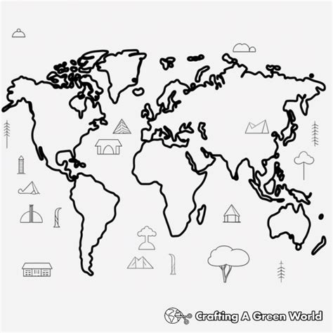 World Map Coloring Pages Free And Printable