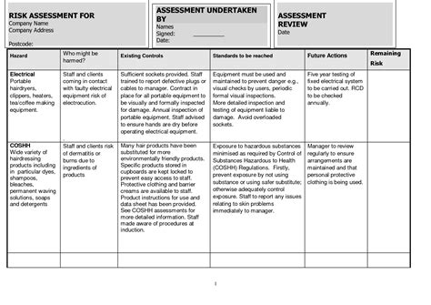 16 Safety Risk Assessment Worksheet Worksheeto