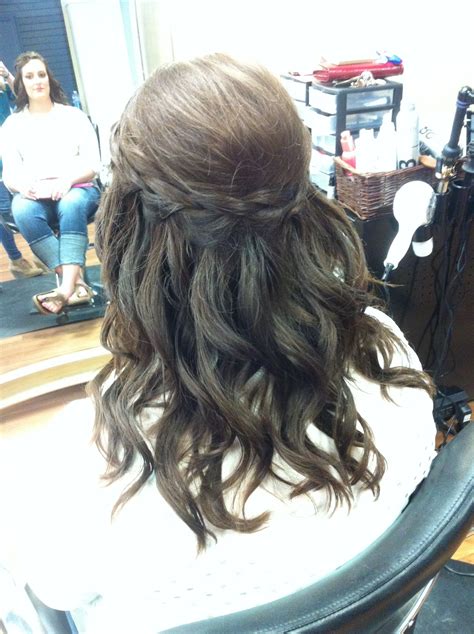 Waterfall Half Up Bridal Hair With Loose Curls Hair Loose Curls