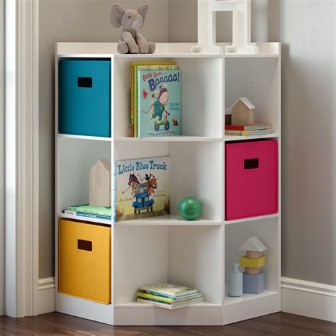 Riverridge Kids 6 Cubby 3 Shelf Corner Cabinet White