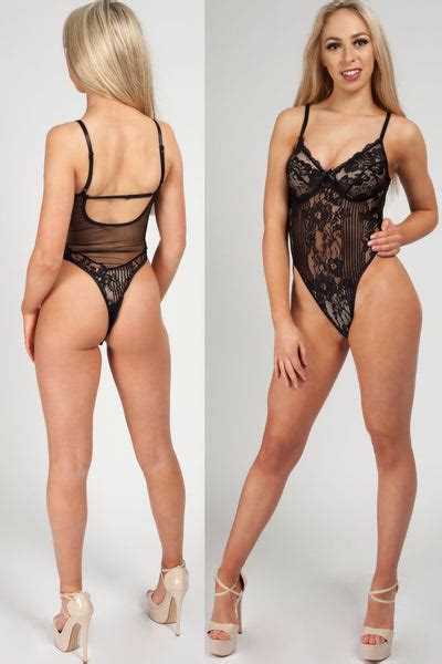 womens black lace bodysuit festival top uk