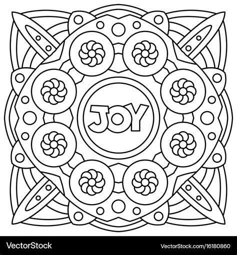 Joy Coloring Page Royalty Free Vector Image Vectorstock