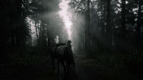 Red Dead Redemption 2 Arthur Morgan Rockstar Games Sun Rays Dark Forest