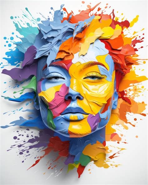 Premium Ai Image A Womans Face With Paint Splatters On It