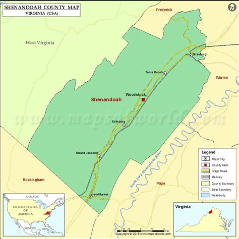 Shenandoah County Map Virginia