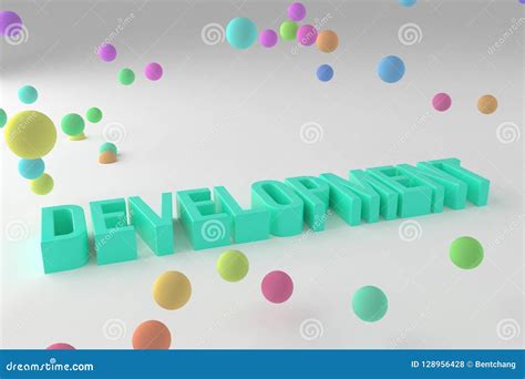 Development Business Conceptual Colorful 3d Rendered Words Typography