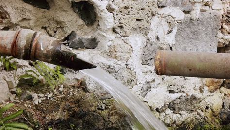 How to fix broken steel pipe. Broken Water Pipe (HD). A Metal Water Pipe Is Broken Leaking Thousands Of Gallons Of Clean Water ...