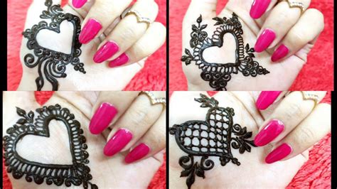 Made with a dye produced from the henna plant, henna tattoos are a painless and temporary alternative to traditional tattooing. 4 Heart henna designs DIY tattoo || Beautiful stylish ...