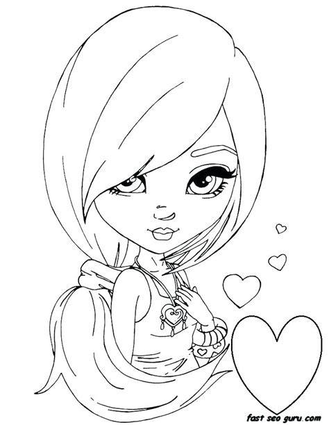 Emo Girl Coloring Pages At Free Printable Colorings