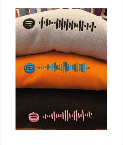 Spotify Code Custom Embroidered Crew Neck Sweatshirt Unisex Etsy