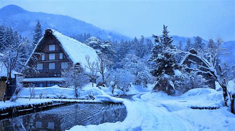 壁紙、2560x1440、日本、冬、住宅、shirakawa、雪、村、都市、ダウンロード、写真
