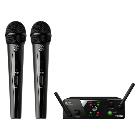AKG WMS40 Mini Dual Vocal Set Wireless Microphone System - Band B & D ...