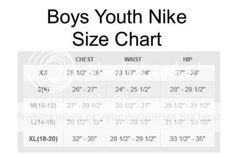 Nike Jordan Youth Size Chartsyncro Systembg