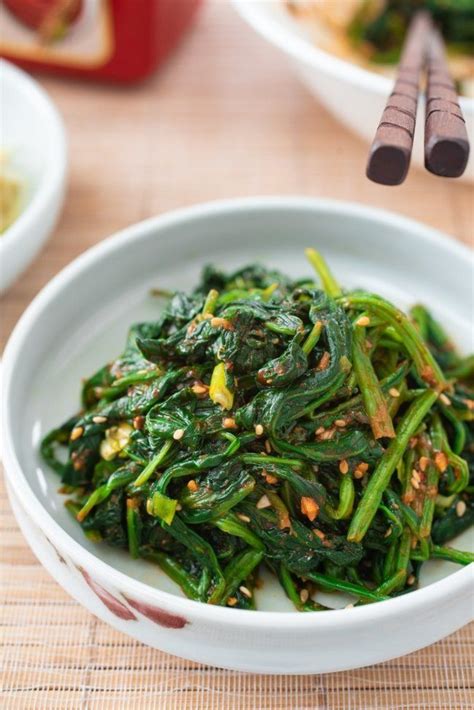 Sigeumchi Namul Korean Spinach Side Dish Korean Bapsang Spinach